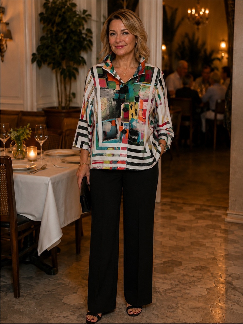 Damee Art To Wear Multicolor Abstract-Print Blazer. Size‎ Small.